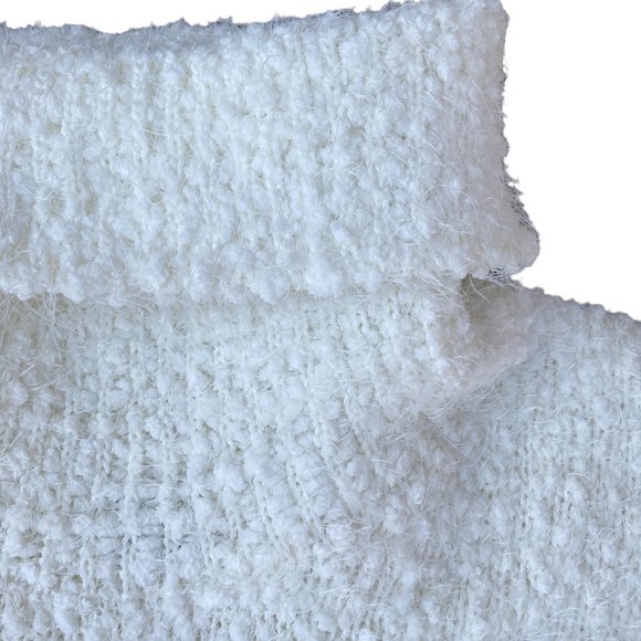 Falls Creek Cream Boucle Chunky Textured Eyelash Turtleneck Knit Sweater-L. - Picture 5 of 10